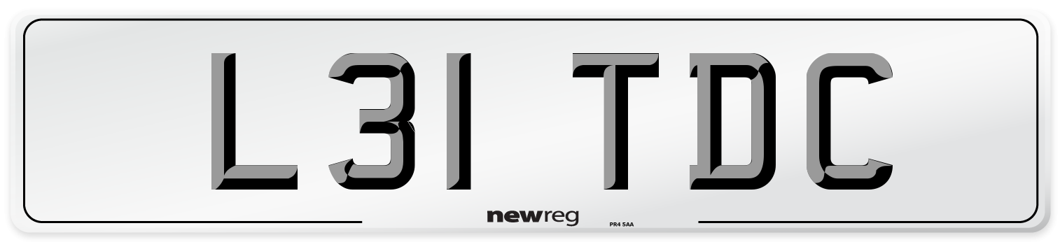 L31 TDC Number Plate from New Reg